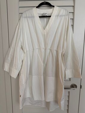 Acne Studios Cream V-Neck Oversized Tunic